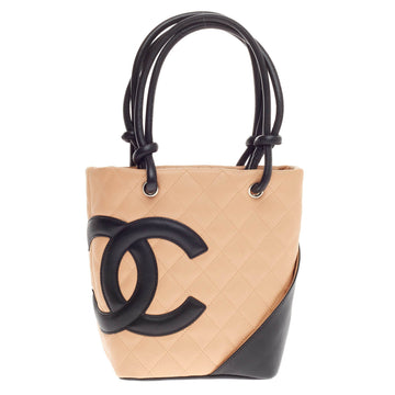 Chanel Cambon Tote Quilted Leather Petite