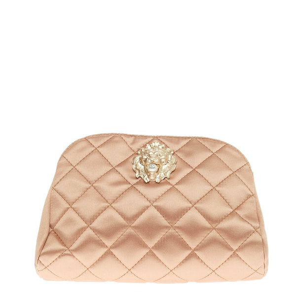 Leo Lion Clutch Quilted Satin Small