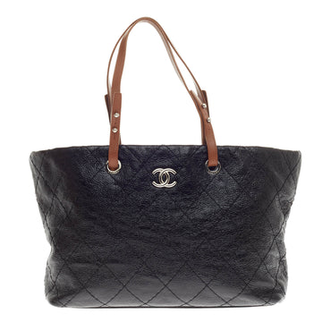 Chanel On the Road Tote Quilted Leather Large