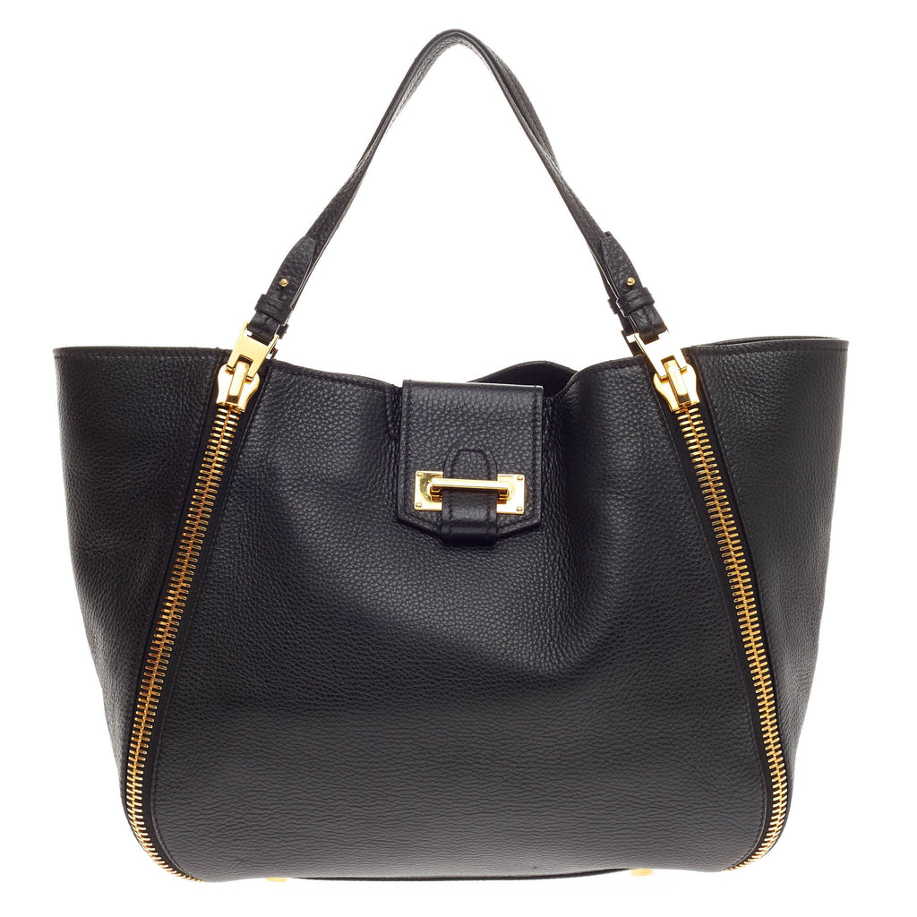 Buy Tom Ford Sedgwick Zip Tote Leather Medium Black 449303