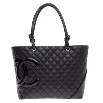 Chanel Cambon Tote Quilted Leather Large