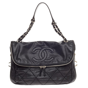 Chanel Expandable Ligne Timeless Flap Quilted Lambskin Large