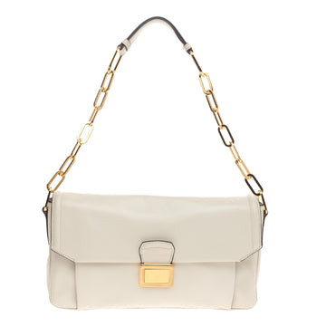 Miu Miu Chain Pushlock Shoulder Bag Vitello Soft