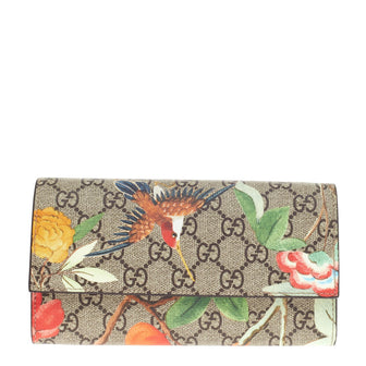 Gucci Continental Wallet Tian Print GG Coated Canvas