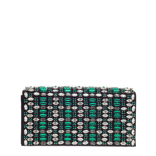 Raso Clutch Rhinestone Embellished Satin Long