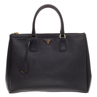 Prada Double Zip Lux Tote Saffiano Leather Medium