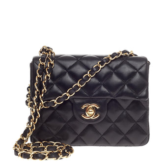 Chanel Square Classic Single Flap Quilted Lambskin Mini