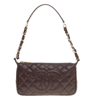 Chanel Timeless CC Chain Pochette Quilted Caviar