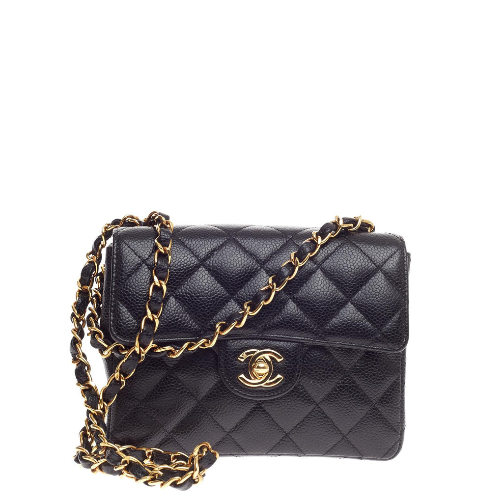 Buy Chanel Square Classic Single Flap Bag Caviar Mini Black 473301