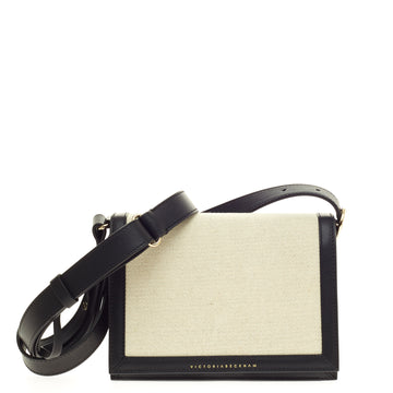 Victoria Beckham Classic Flap Shoulder Bag Canvas and Leather