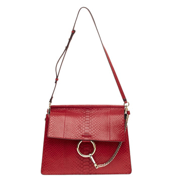 Chloe Faye Shoulder Bag Python Medium