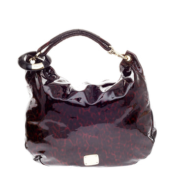 Jimmy Choo Solar Snakeskin Handle Patent Medium