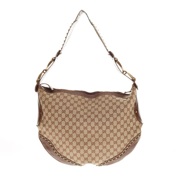 Gucci Pelham Hobo Studded Canvas Medium