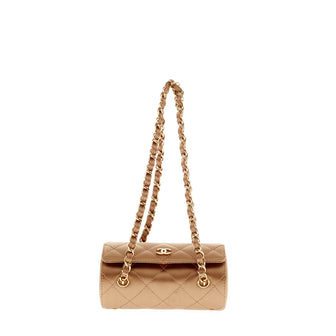 Vintage Chanel Quilted Small Barrel Evening Handbag