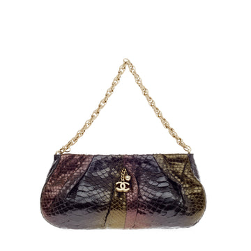 Chanel Chain Strap Pochette Multicolor Python