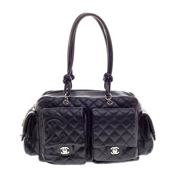 Chanel Cambon Multipocket Reporter Quilted Calfskin Medium