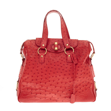 Saint Laurent Rive Gauche Ostrich Large