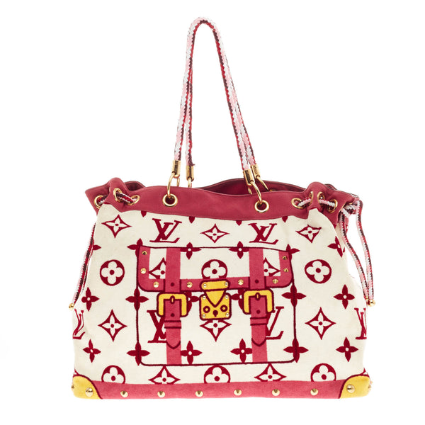 Monogram Eponge Cabas Bicolor White Red