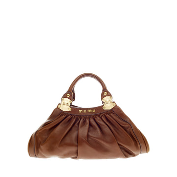 Miu Miu Chain Handle Bag Pleated Leather