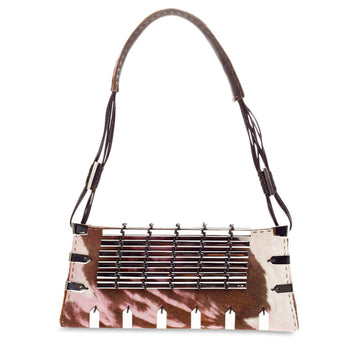 VBH Shoulder Bag Embellished Pony Hair 