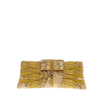 VBH Cut-Out Flap Clutch Python and Suede