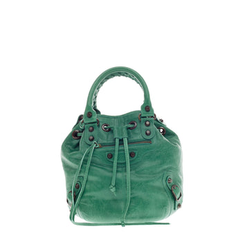 Balenciaga Pom Pon Giant Studs Leather Mini