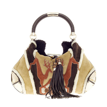 Gucci Indy Hobo Suede and Merinos