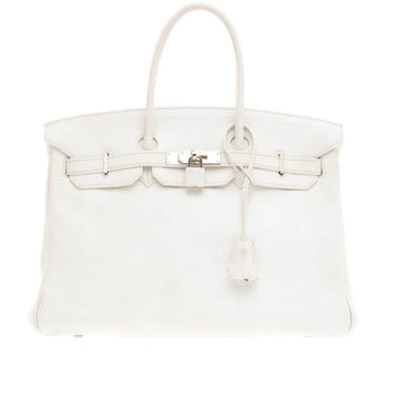 Hermes Birkin White Clemence with Palladium Hardware 35
