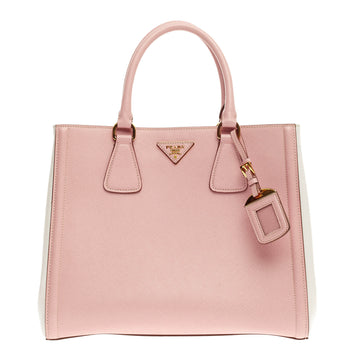 Prada Bicolor Lux Tote Saffiano Leather Small
