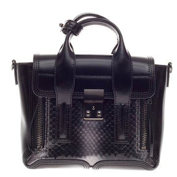 3.1 Phillip Lim Pashli Satchel Snakeskin and Leather Mini