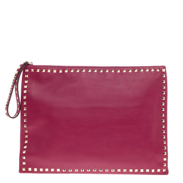 Valentino Oversized Rockstud Pouch Calfskin 