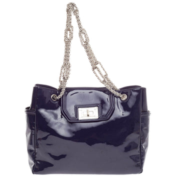 Chanel Bijoux Chain Mademoiselle Lock Tote Patent 