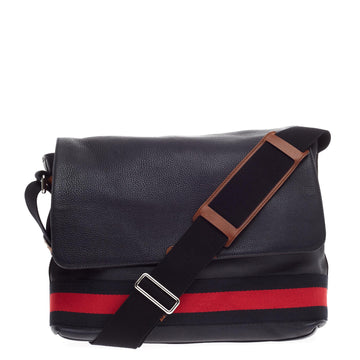 Gucci Signature Web Messenger Leather Large