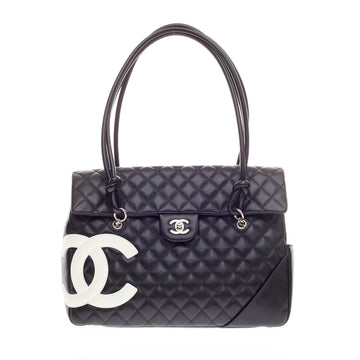 Chanel Cambon Flap Tote Quilted Leather Large