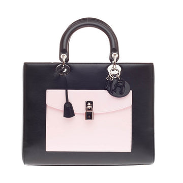 Christian Dior Lady Dior with Front Pocket Leather Large