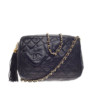 Chanel Vintage Camera Tassel Bag Quilted Leather Medium