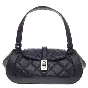 Chanel Mademoiselle Lock Shoulder Bag Quilted Caviar Small