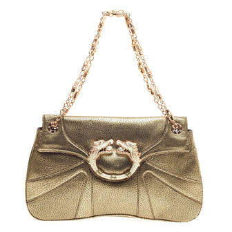 Gucci Jeweled Dragon Bag Metallic Leather -