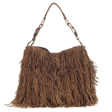 Prada Fringe Hobo Suede Medium