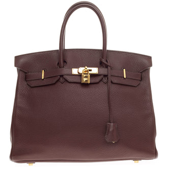 Hermes Birkin Brown Clemence with Gold Hardware 35