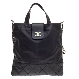 Chanel Expandable Ligne Messenger Leather Large