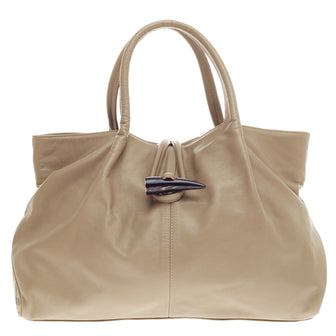 Burberry Horn Toggle Tote Leather Medium