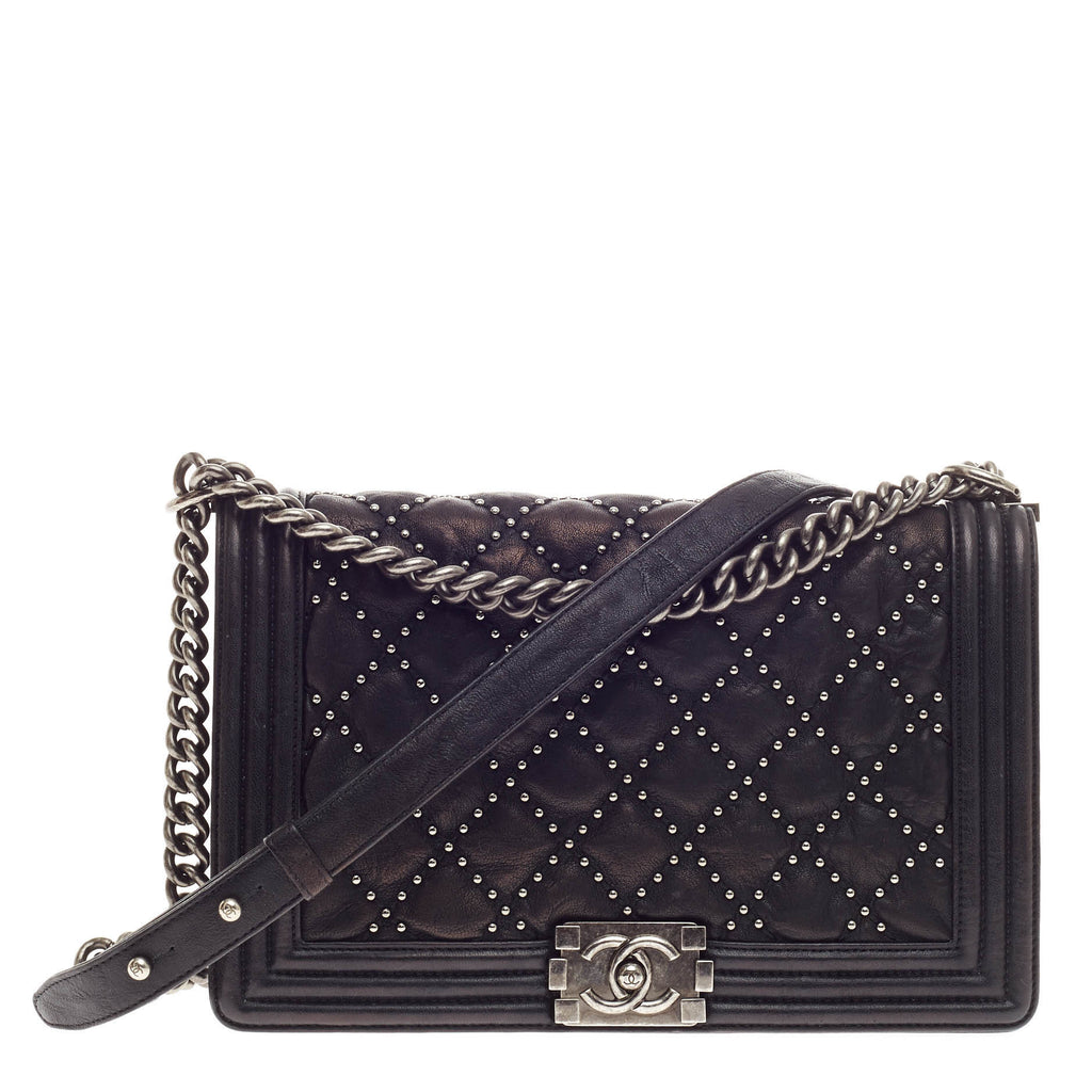 Chanel Paris-Dallas Boy Flap Bag Quilted Calfskin with Metal Adornments  Small at 1stDibs