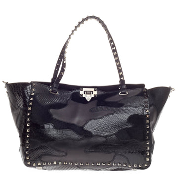 Valentino Rockstud Tote Leather and Exotics Medium