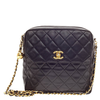 Chanel Vintage Front Pocket Camera Bag Quilted Lambskin Medium