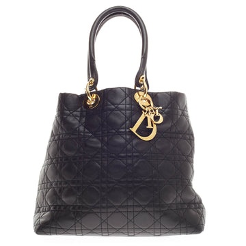 Christian Dior Lady Dior Soft Tote Cannage Quilt Lambskin Large