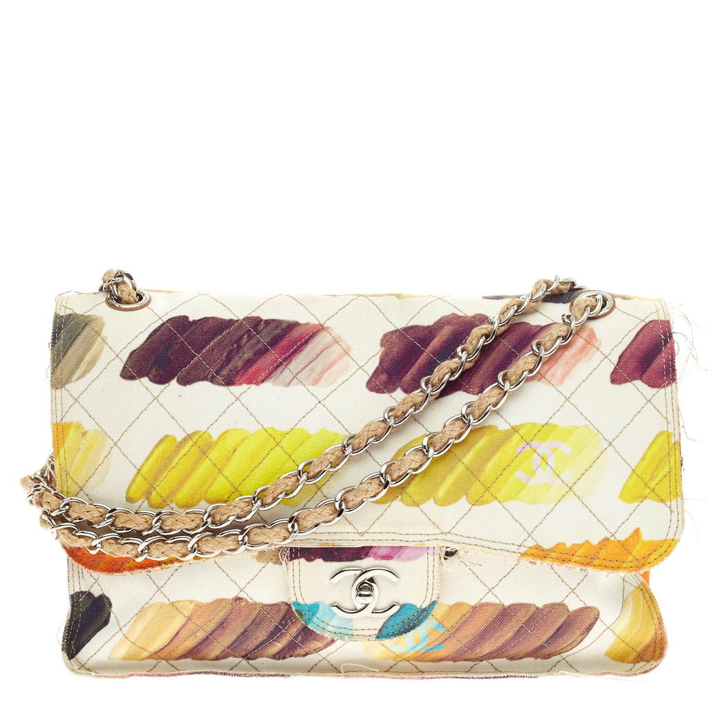 Chanel Rainbow Watercolor Quilted Canvas Jumbo Colorama Flap Silver  Hardware, 2014 Available For Immediate Sale At Sotheby's