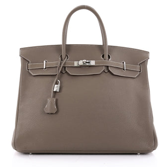 Hermes Birkin Handbag Brown Togo with Palladium Hardware 40 Brown 1856301