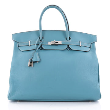 Buy Hermes Birkin Handbag Blue Togo with Palladium Hardware Blue 1890901