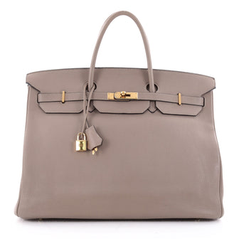 Hermes Birkin Handbag Brown Clemence with Gold Hardware Neutral 2073301